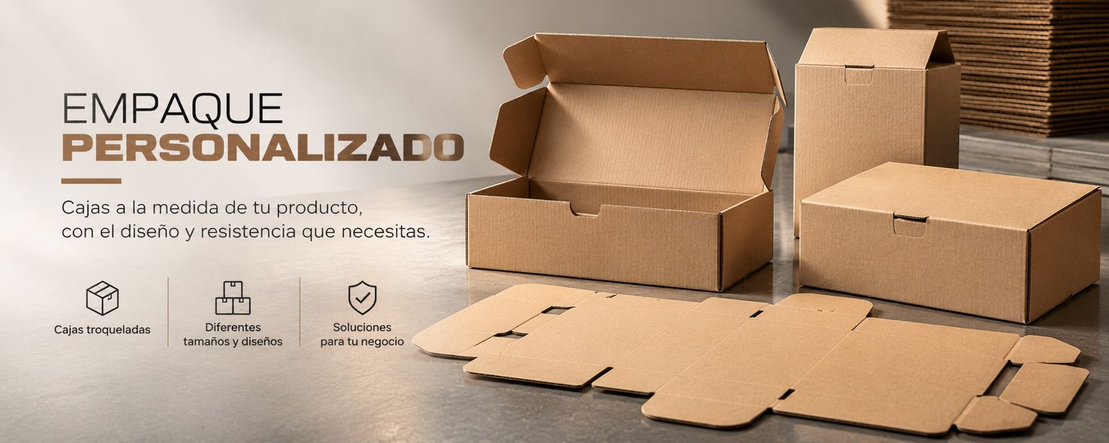Empaque personalizado. Cajas a la medida de tu producto, con el diseño y resistencia que necesitas.